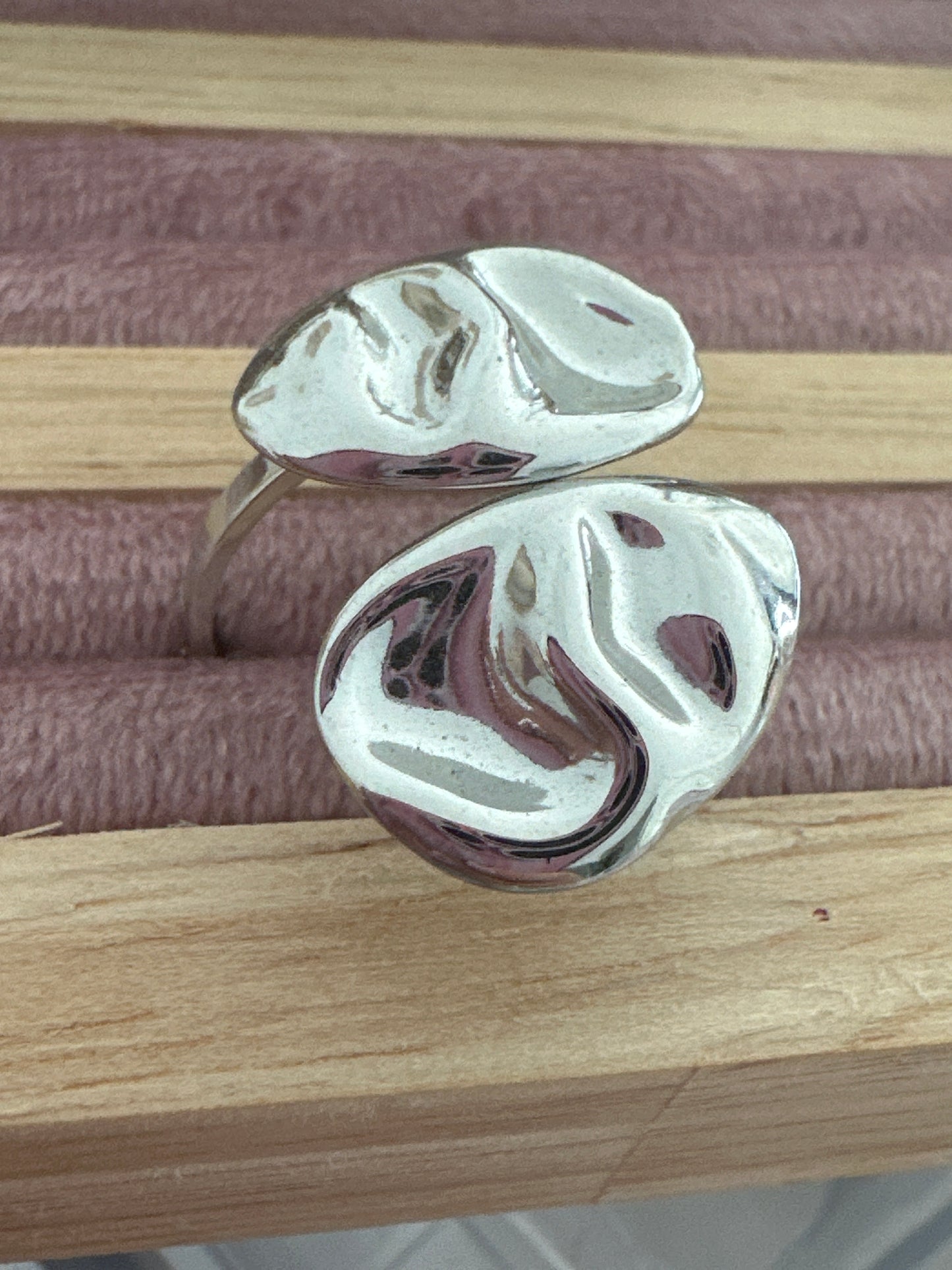 Bague ajustable acier inoxydable argenté