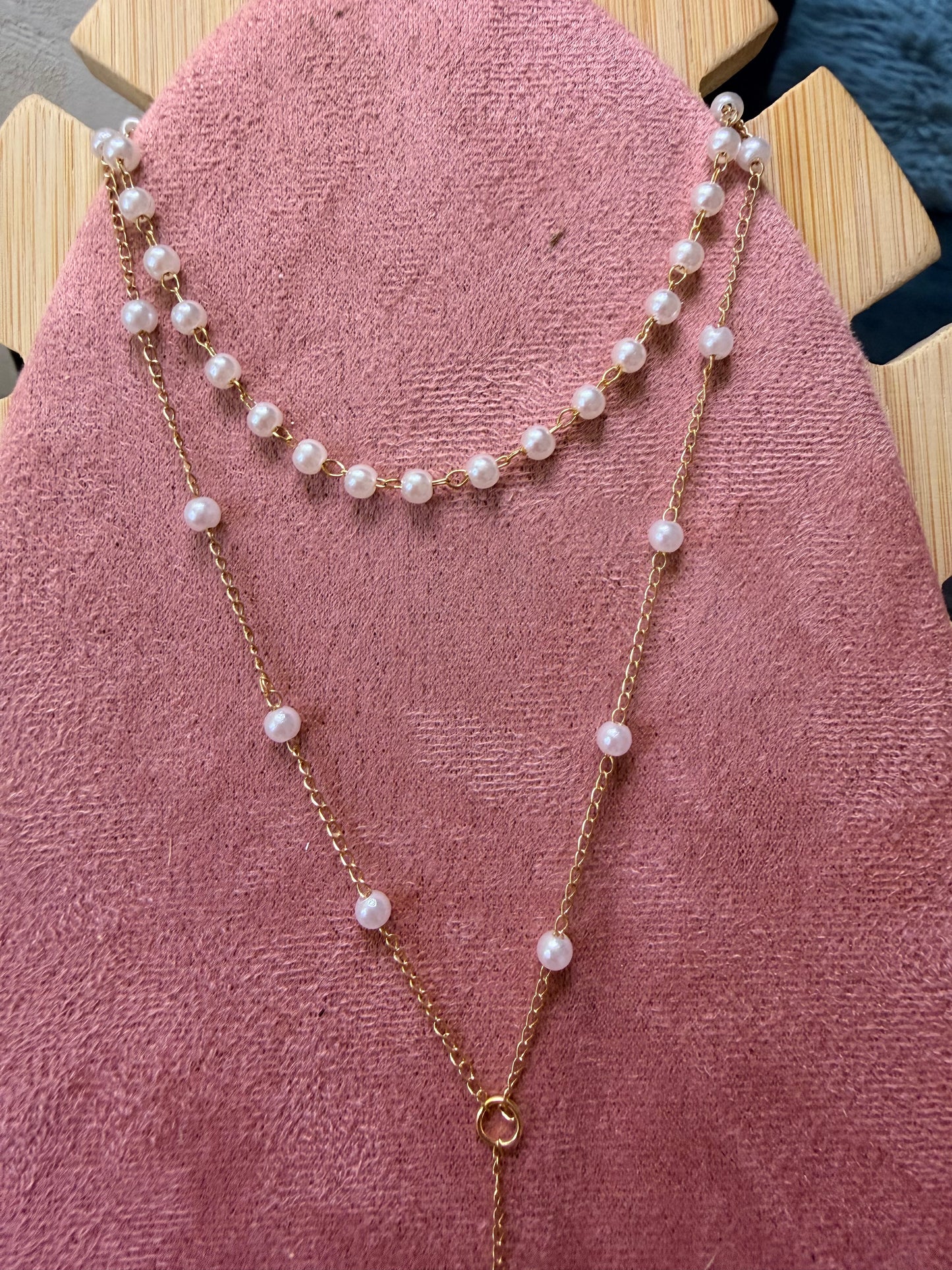 Collier perle et acier inoxydable
