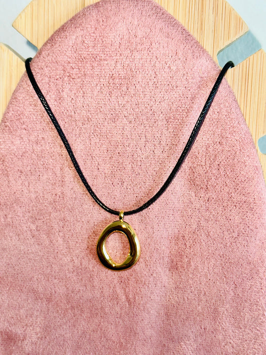 Collier cordon, acier, inoxydable doré