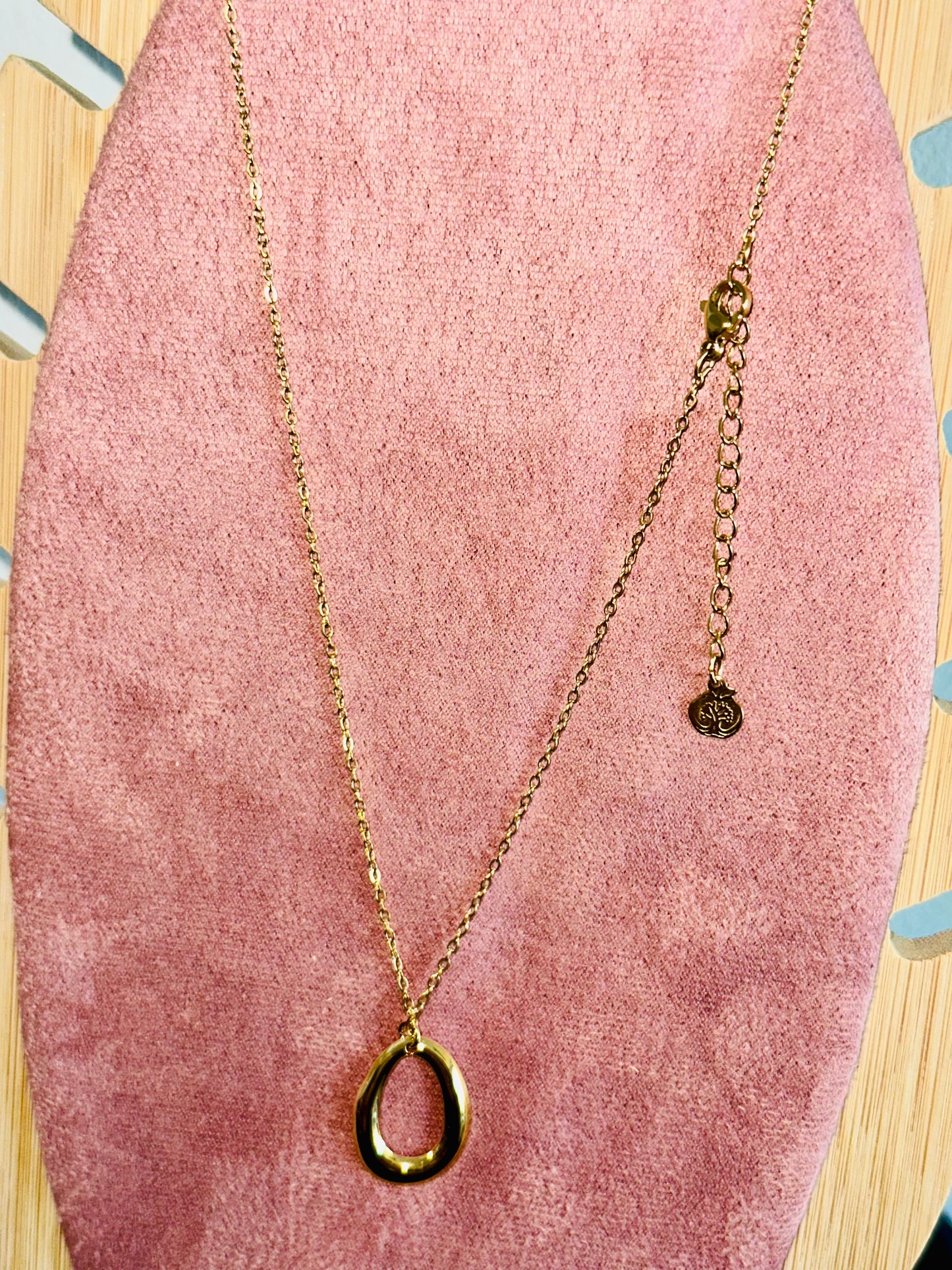 Collier nuage, acier, inoxydable doré