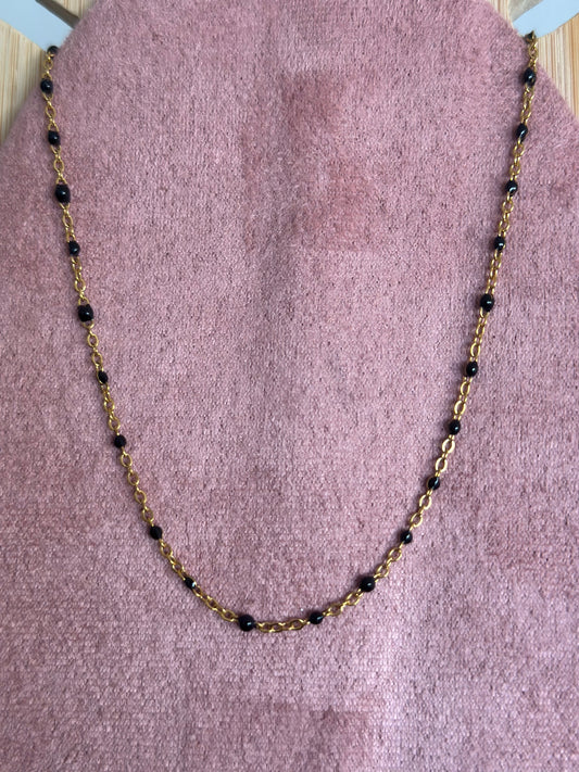 Collier Gigi acier, inoxydable, doré et noir