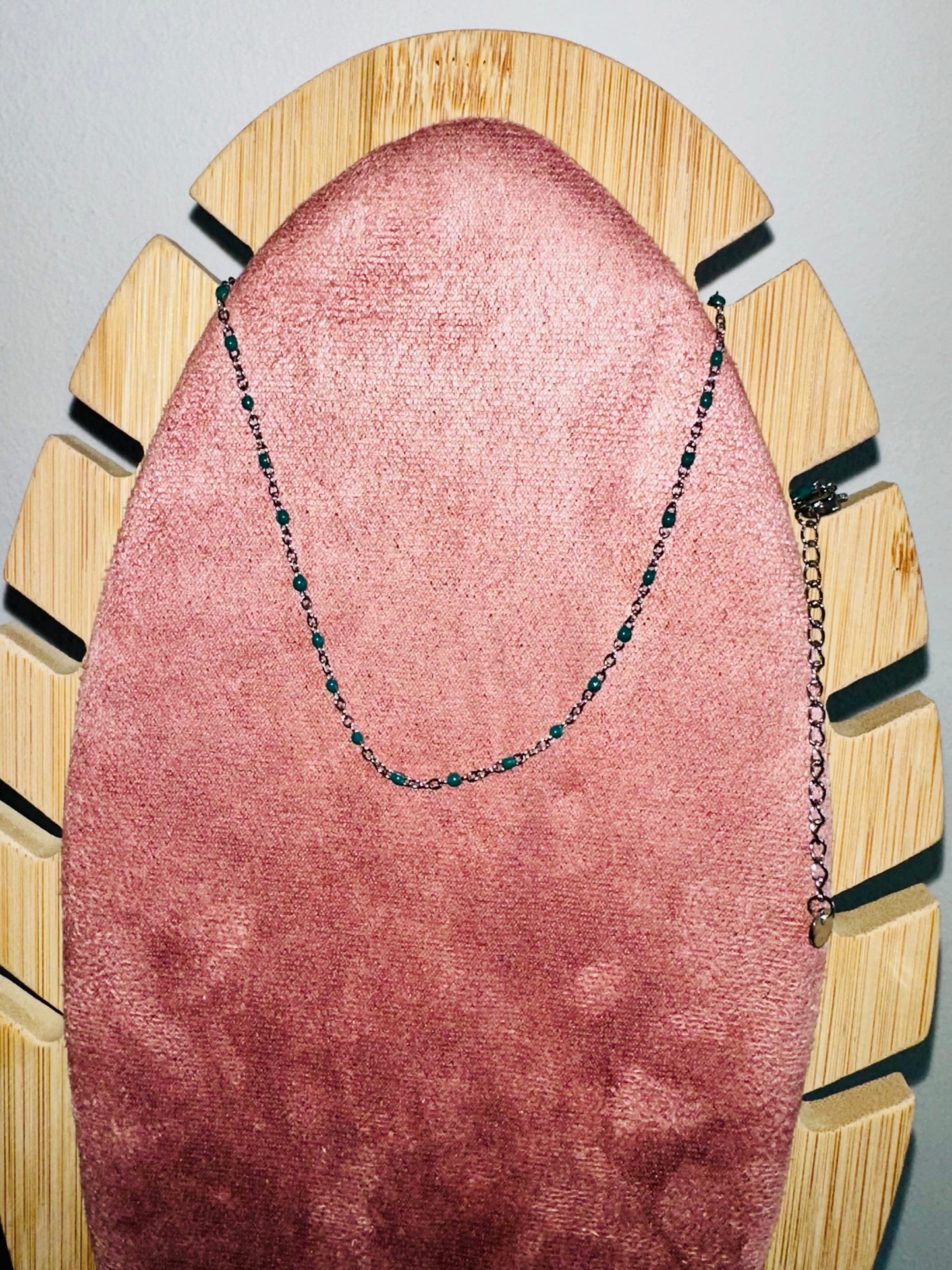 Collier Gigi acier, inoxydable, vert et argenté