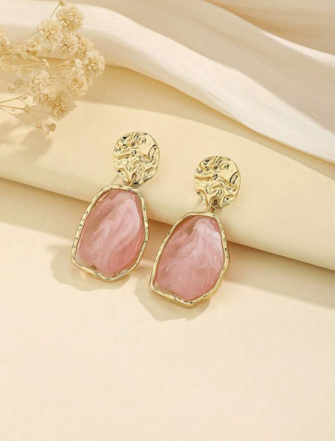 BO pierre de lave rose acier inoxydable