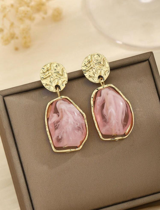 BO pierre de lave rose acier inoxydable