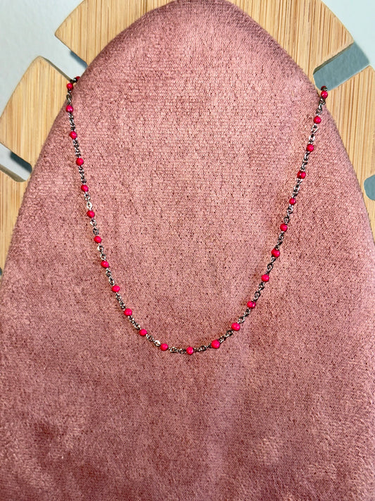 Collier Gigi acier, inoxydable, argenté et Rose