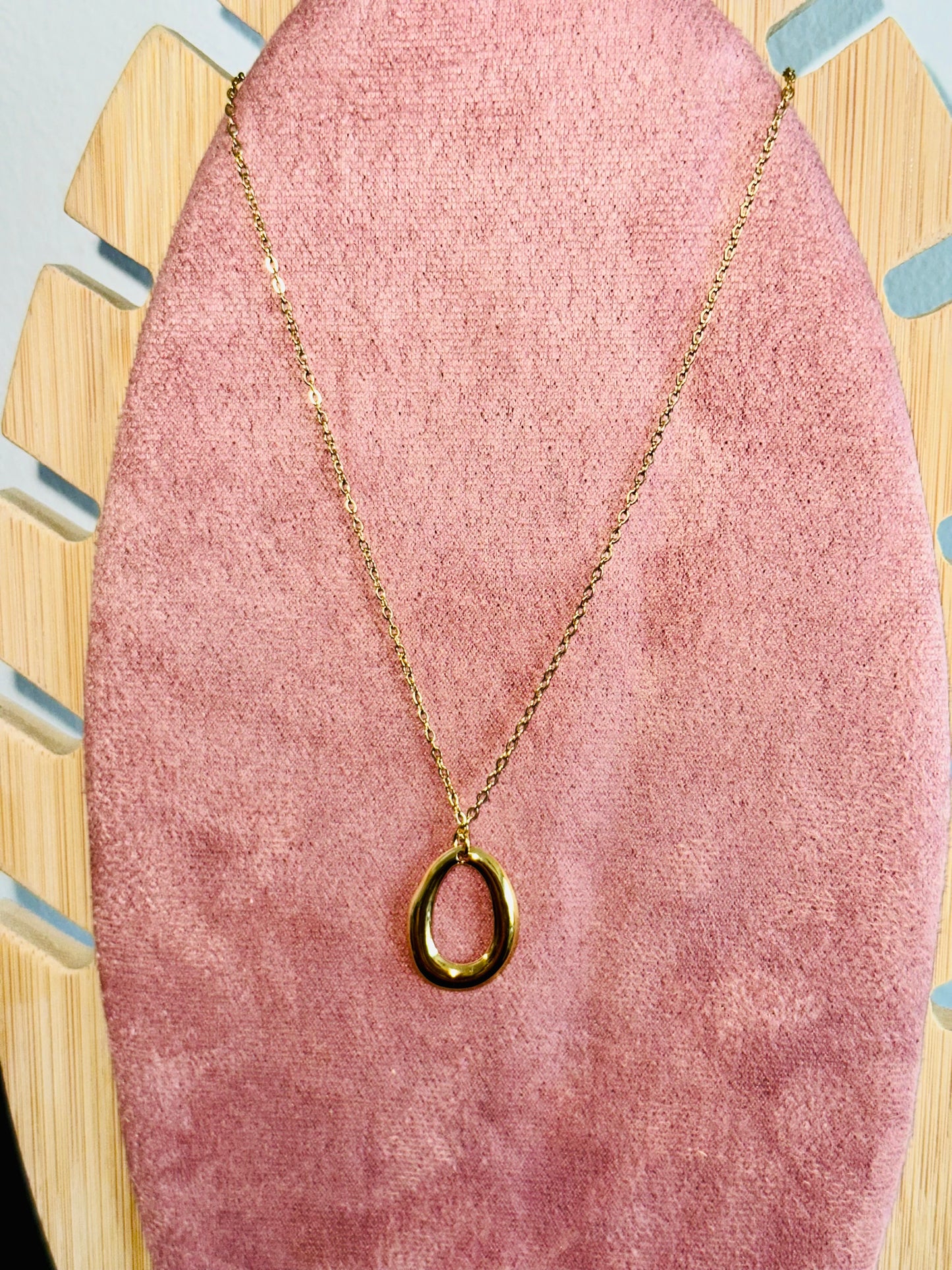 Collier nuage, acier, inoxydable doré