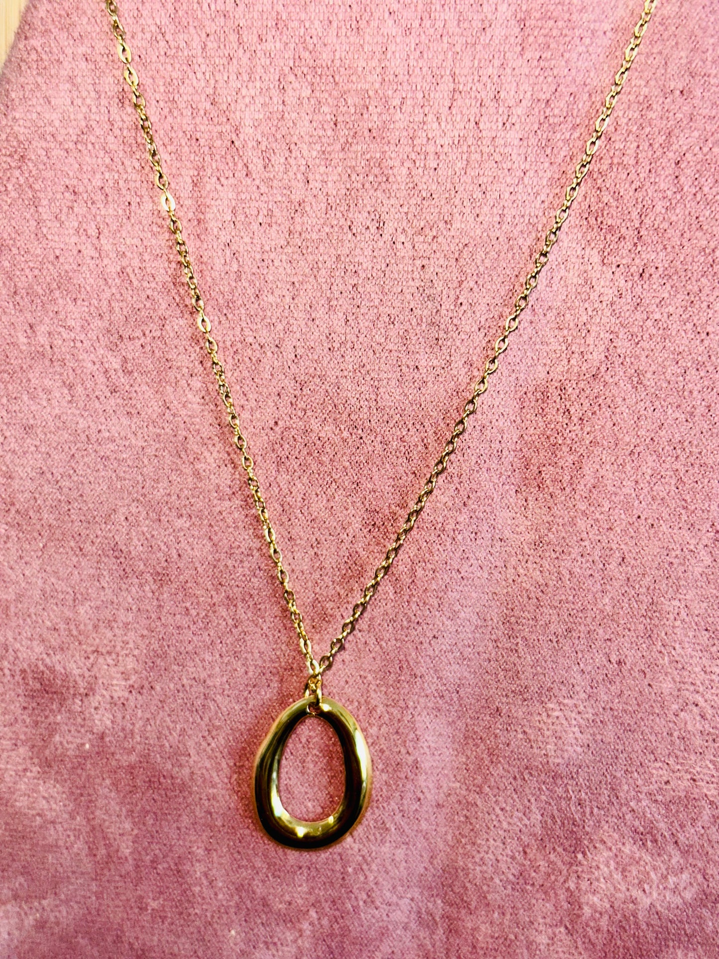 Collier nuage, acier, inoxydable doré