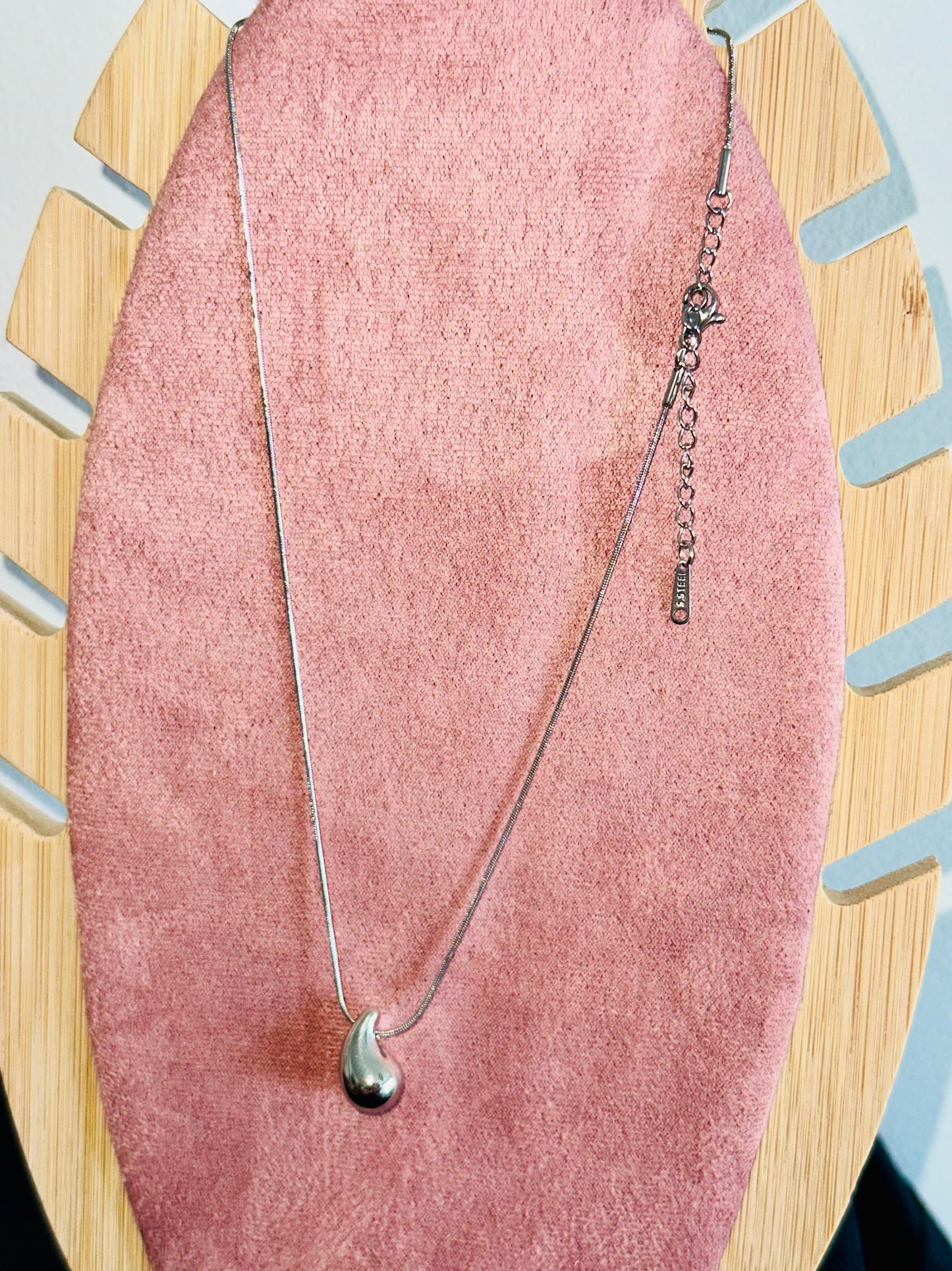 Goutte d’eau acier inoxydable argent