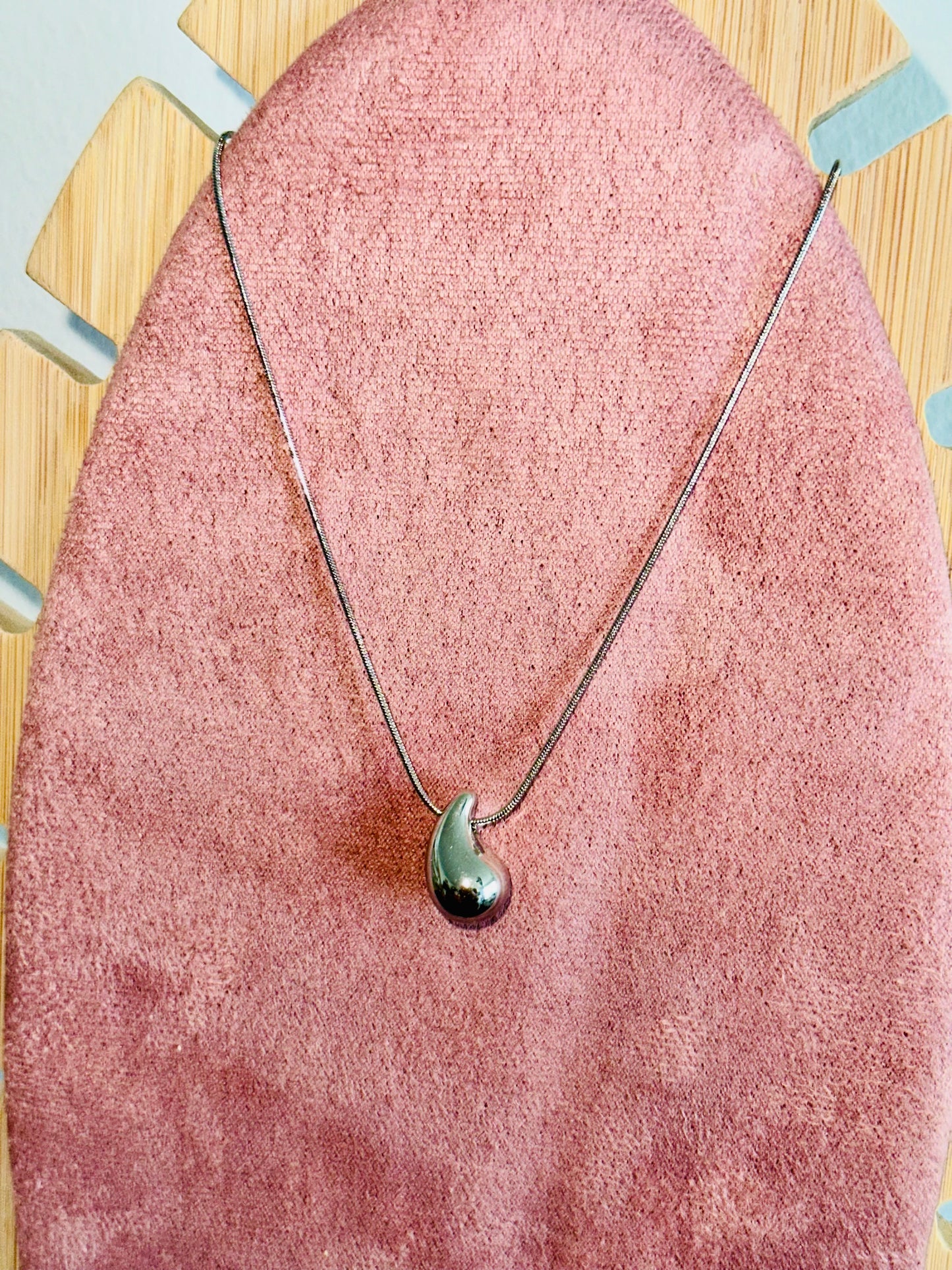 Goutte d’eau acier inoxydable argent