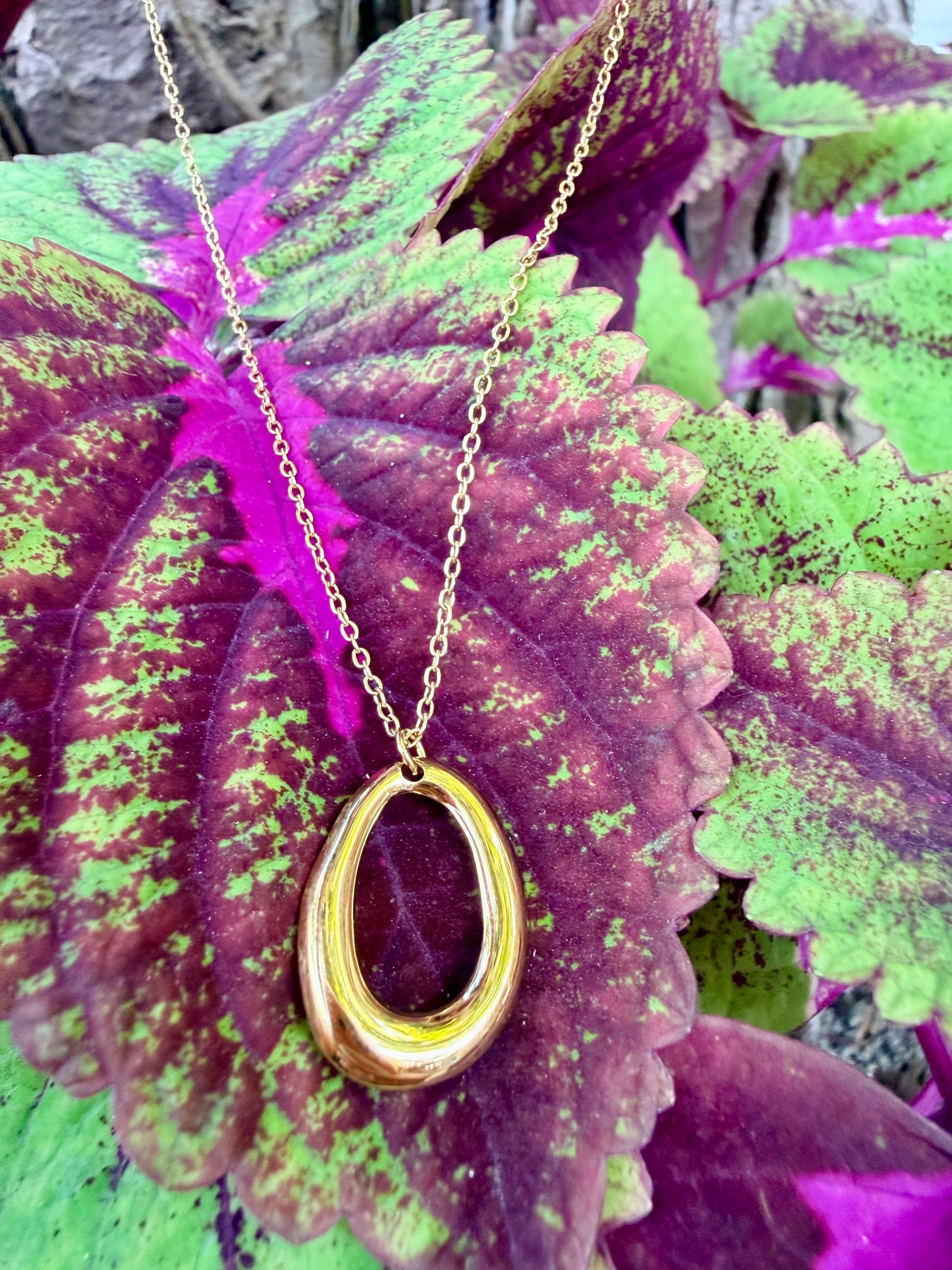 Collier nuage, acier, inoxydable doré