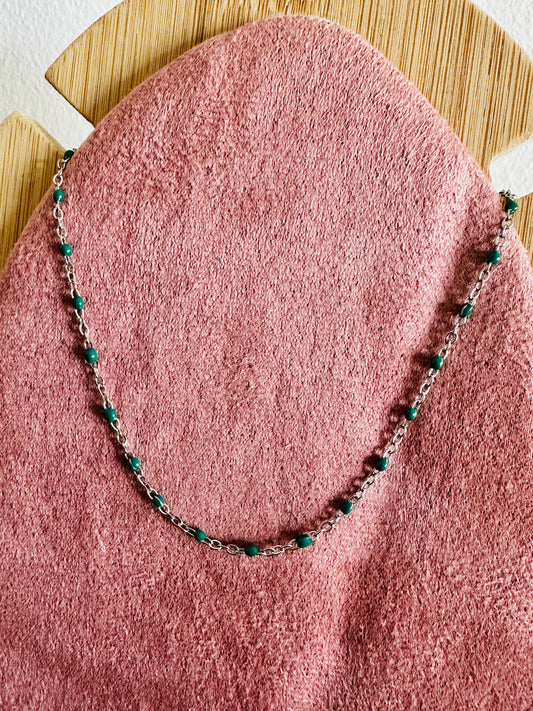 Collier Gigi acier, inoxydable, vert et argenté