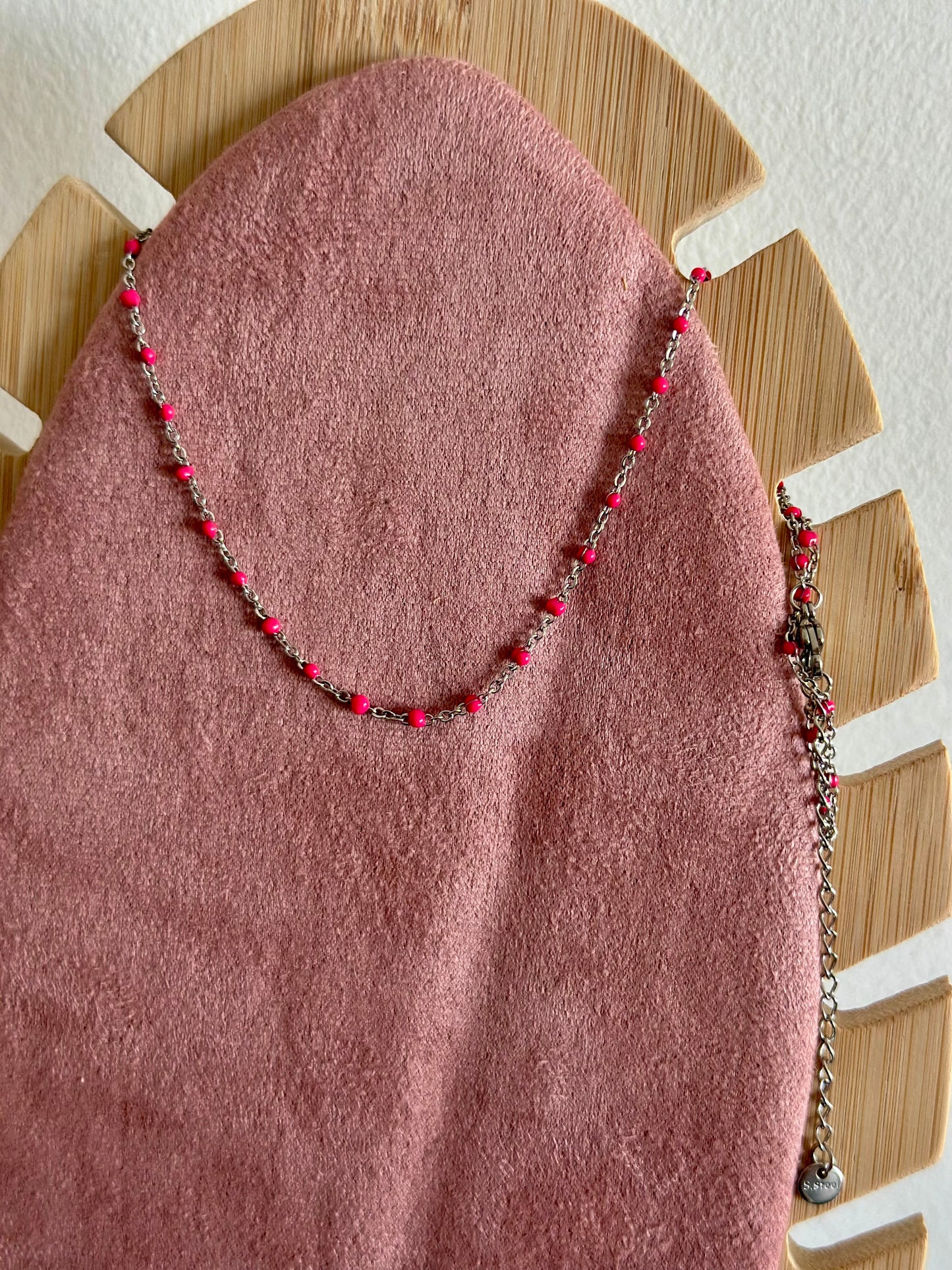 Collier Gigi acier, inoxydable, argenté et Rose