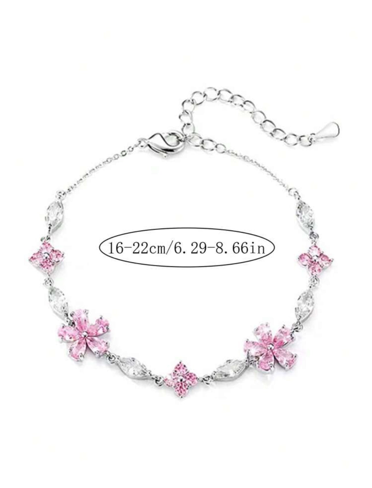 Bracelet diamonds Flowers acier inoxydable