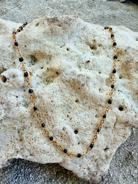 Collier Gigi acier, inoxydable, doré et noir