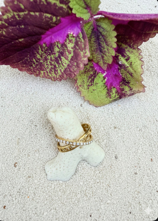 Bague, acier, inoxydable, dorée, réglable